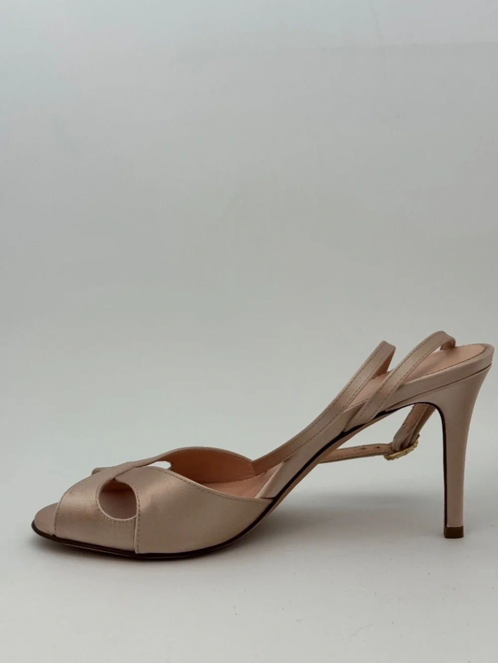 J. Crew Blush Satin Strappy Slingback Heels